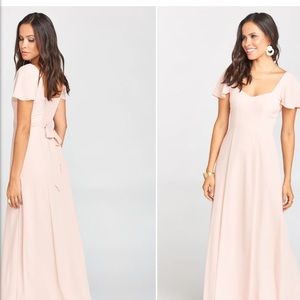 Marie Sweetheart Maxi Dress - Dusty Blush Crisp